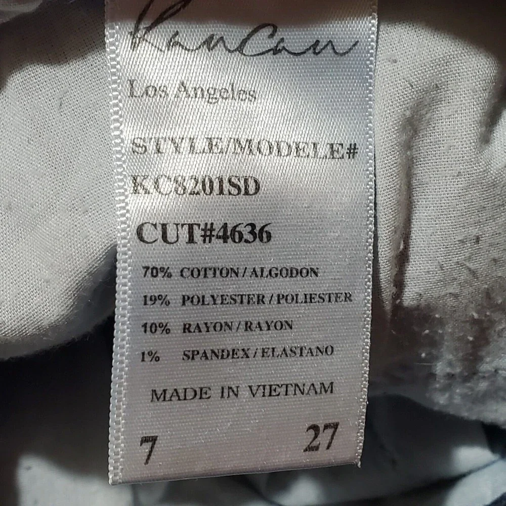 KanCan Moto Ankle Skinny Denim Jeans Women's Sz 27 Frayed Hem Dark Wash Distress - Picture 5 of 10